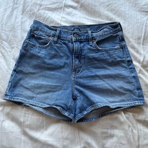 American Eagle Outfitters High-Rise Denim Shorts — Mid Blue